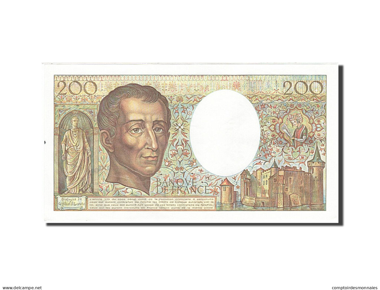 Billet, France, 200 Francs, 1981, 1986, SUP+, Fayette:70.6, KM:155a - 200 F 1981-1994 ''Montesquieu''