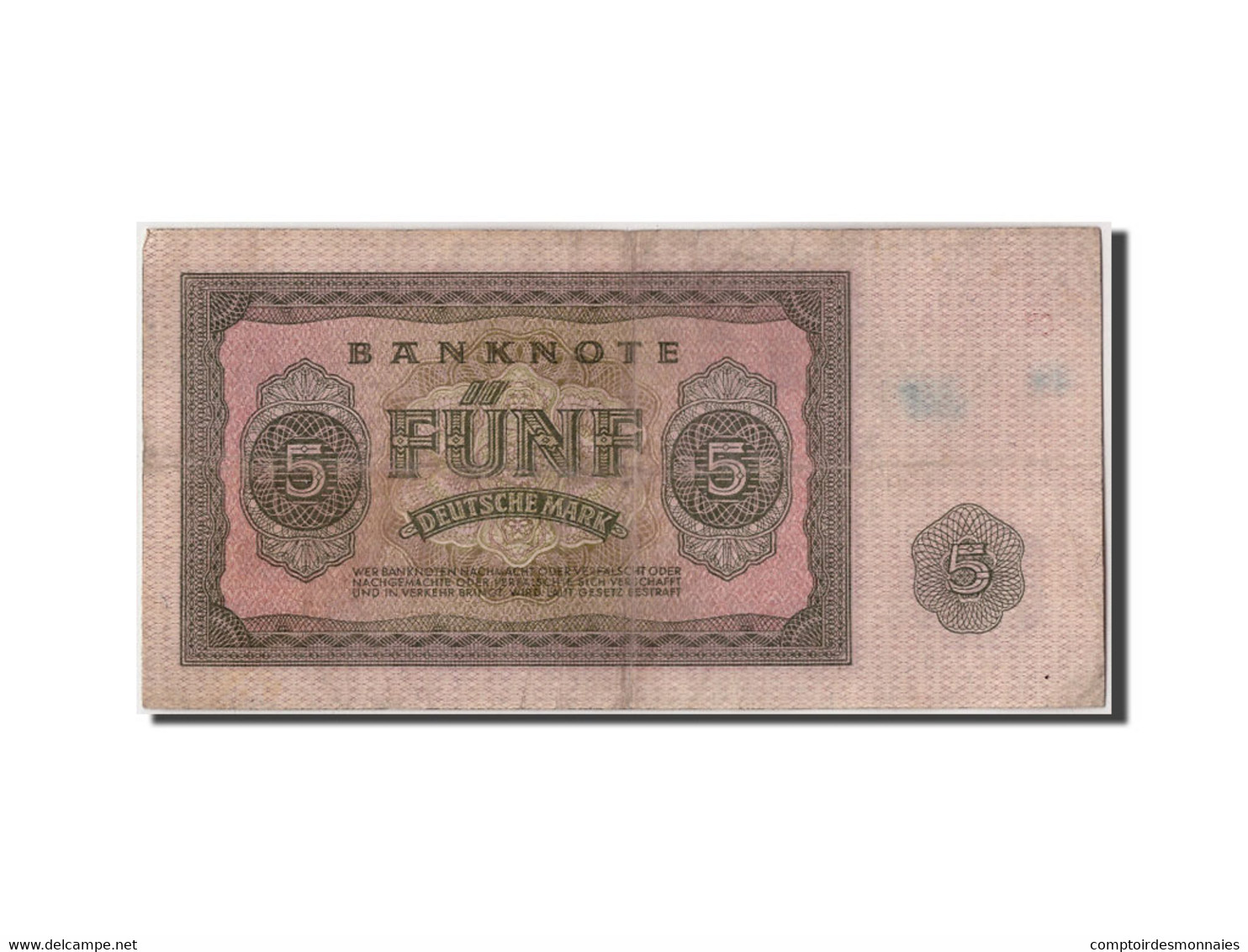 Billet, République Démocratique Allemande, 5 Deutsche Mark, 1955, Undated - 5 Deutsche Mark