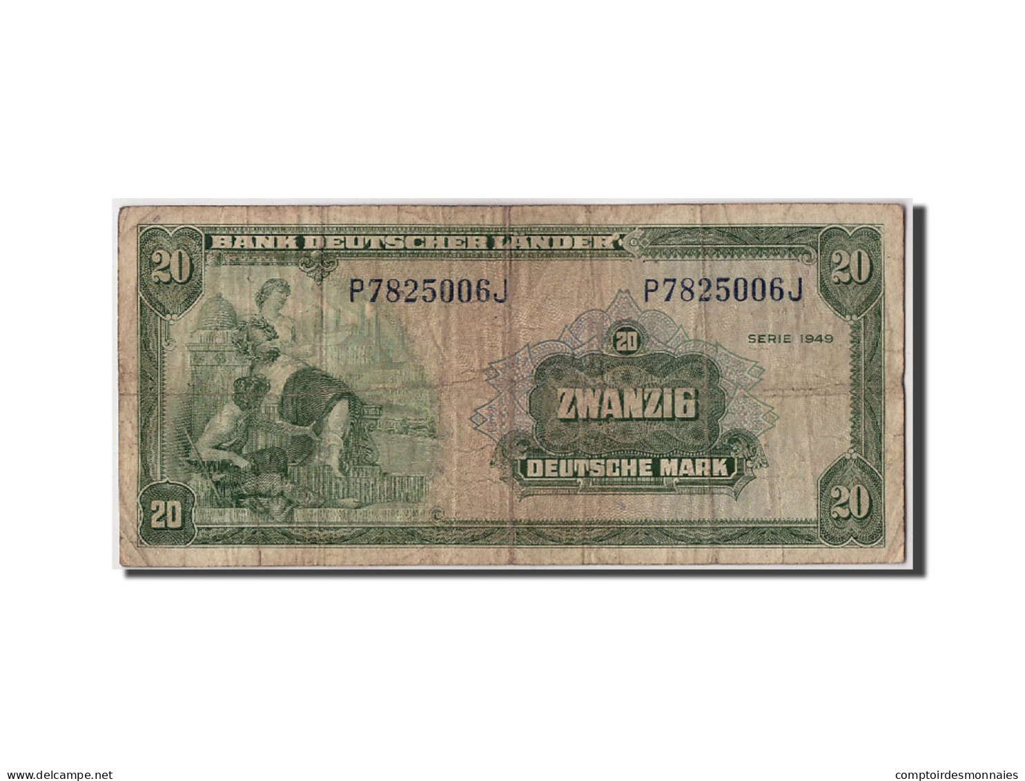 Billet, République Fédérale Allemande, 20 Deutsche Mark, 1949, 1949-08-22 - 20 Deutsche Mark