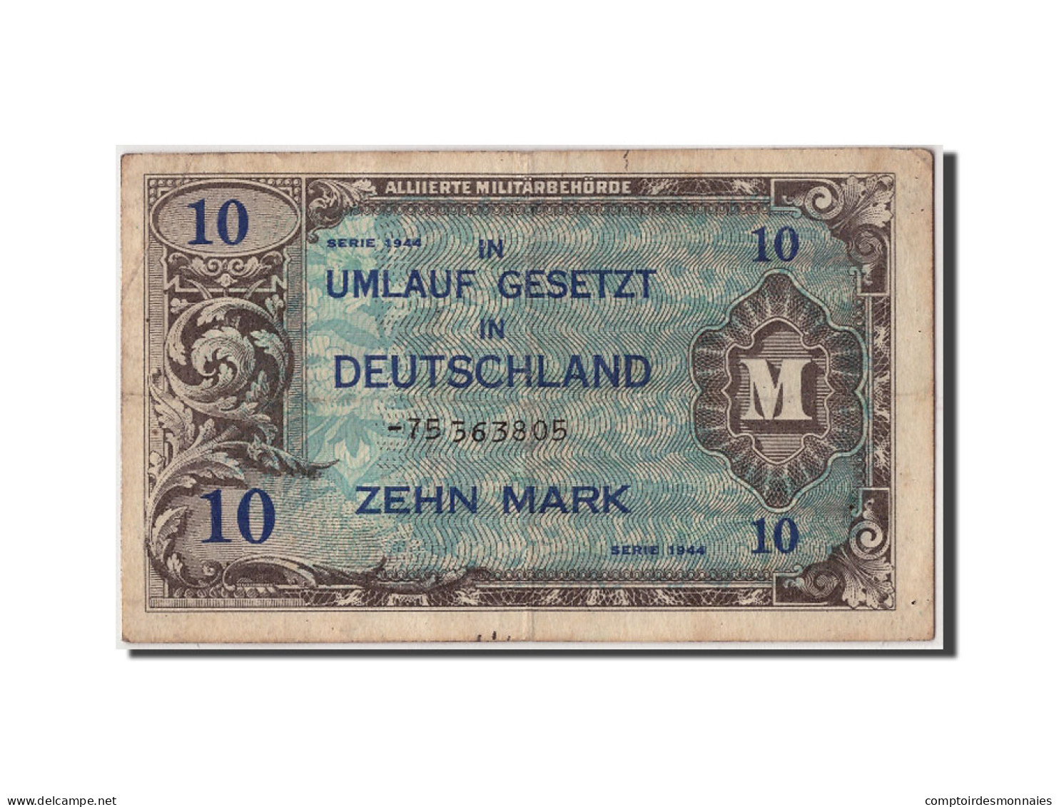 Billet, Allemagne, 10 Mark, 1944, Undated, KM:194d, TB - 10 Mark