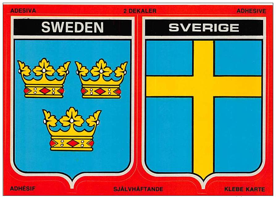 SUEDE CARTE AUTOCOLLANTE SWEDEN SVERIGE - Suecia