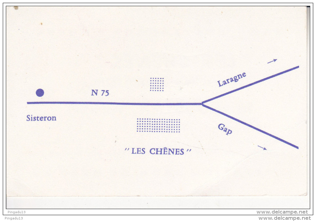 Au Plus Rapide Carte De Visite Bar Restaurant Hôtel Les Chênes Sisteron Roustan Propriétaires Station Esso - Cartes De Visite