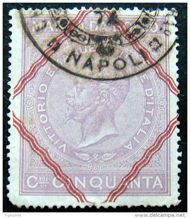 ITALY 1866 50c Emmanuel II Revenue USED - Steuermarken