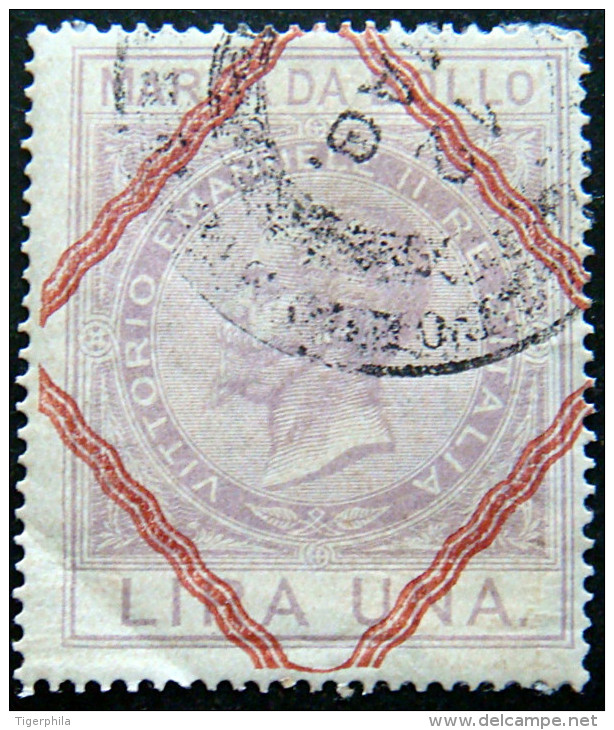 ITALY 1866 1L Emmanuel II Revenue USED - Fiscaux