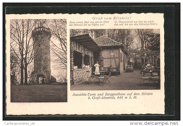 AK Grossalmerode, Gasthaus Und Aussichts-Turm Auf Dem Bilstein - Sonstige & Ohne Zuordnung