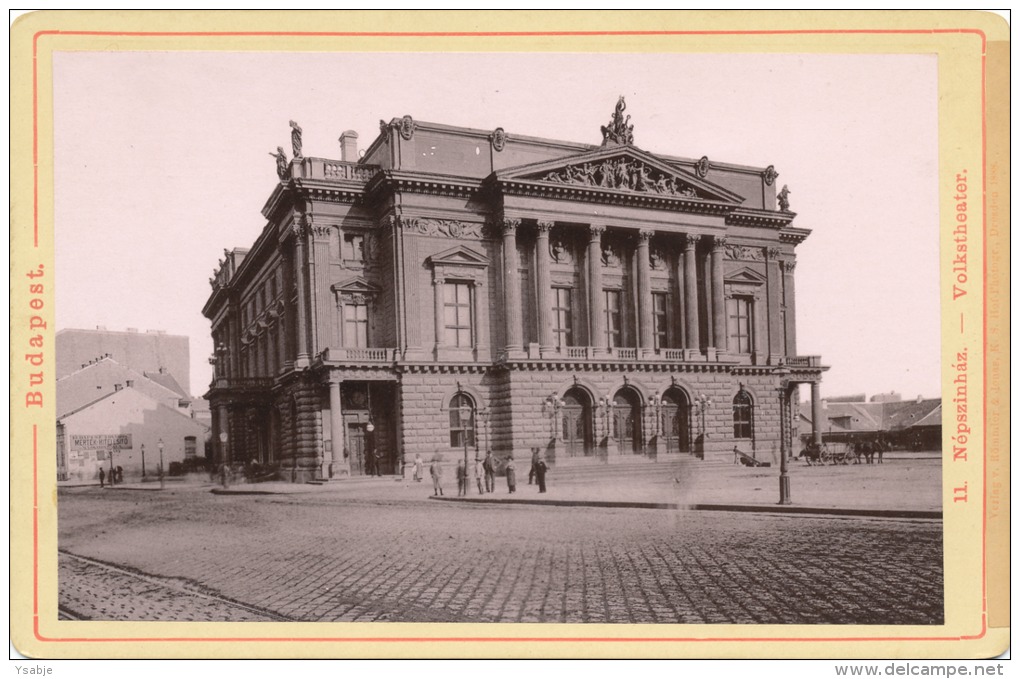 Budapest. Népszinhaz - Volkstheater. Verlag V. Rommler & Jonas K.S. Hof-Photogr. 1888 (?) - Antiche (ante 1900)