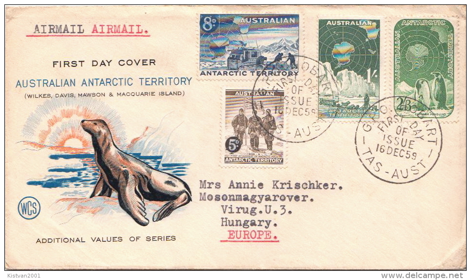 Postal History Cover: Australian Antarctic Territory Used FDC With Antarctic Set - Other & Unclassified