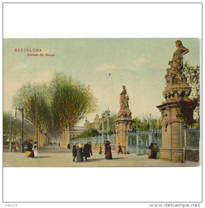 BCNTP3656CPA-LFTD630TARSC.Postal De BARCELONA.Edificios, Arboles,ARTE.esculturas Y Personas Enel  PARQUE En BARCELONA - Otros & Sin Clasificación