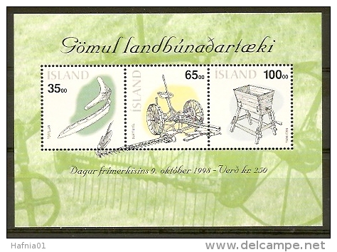 Iceland 1998.  Stamp Day. Agriculture. Souvenir Sheet. Michel  Bl.22 MNH. - Blocks & Sheetlets