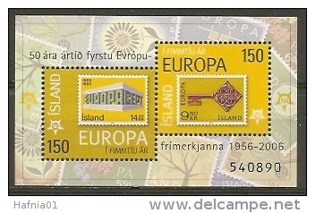 Iceland 2006. 50 Anniv CEPT Stamps. Souvenir Sheet. Michel Bl.39 MNH. - Blokken & Velletjes