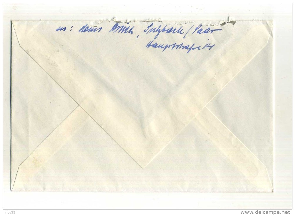 - SARRE 1957/59 .  AFFRANCHISSEMENT COMPOSE SUR LETTRE DE 1957 . - Cartas & Documentos