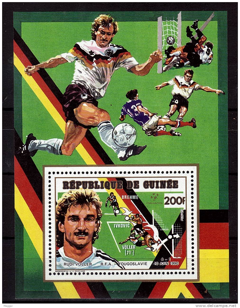 GUINEE     BF De Luxe  ( 911 ) * *   Cup 1990    Soccer  Fussball  Football - 1990 – Italië