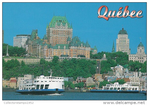 33486- QUEBEC- THE CASTLE, SKYLINE, FERRIES, SHIPS - Québec - La Citadelle