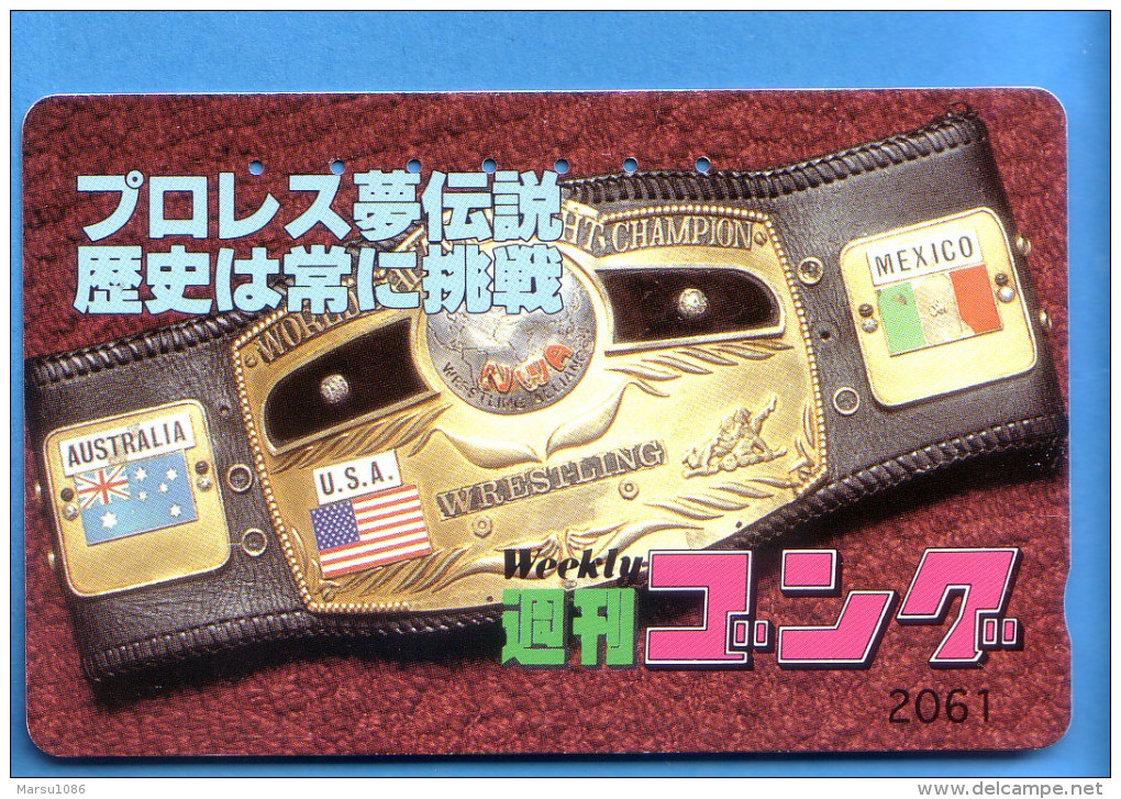 Japan Japon Telefonkarte Phonecard Télécarte  - WRESTLING  Australia Mexico USA - Sport