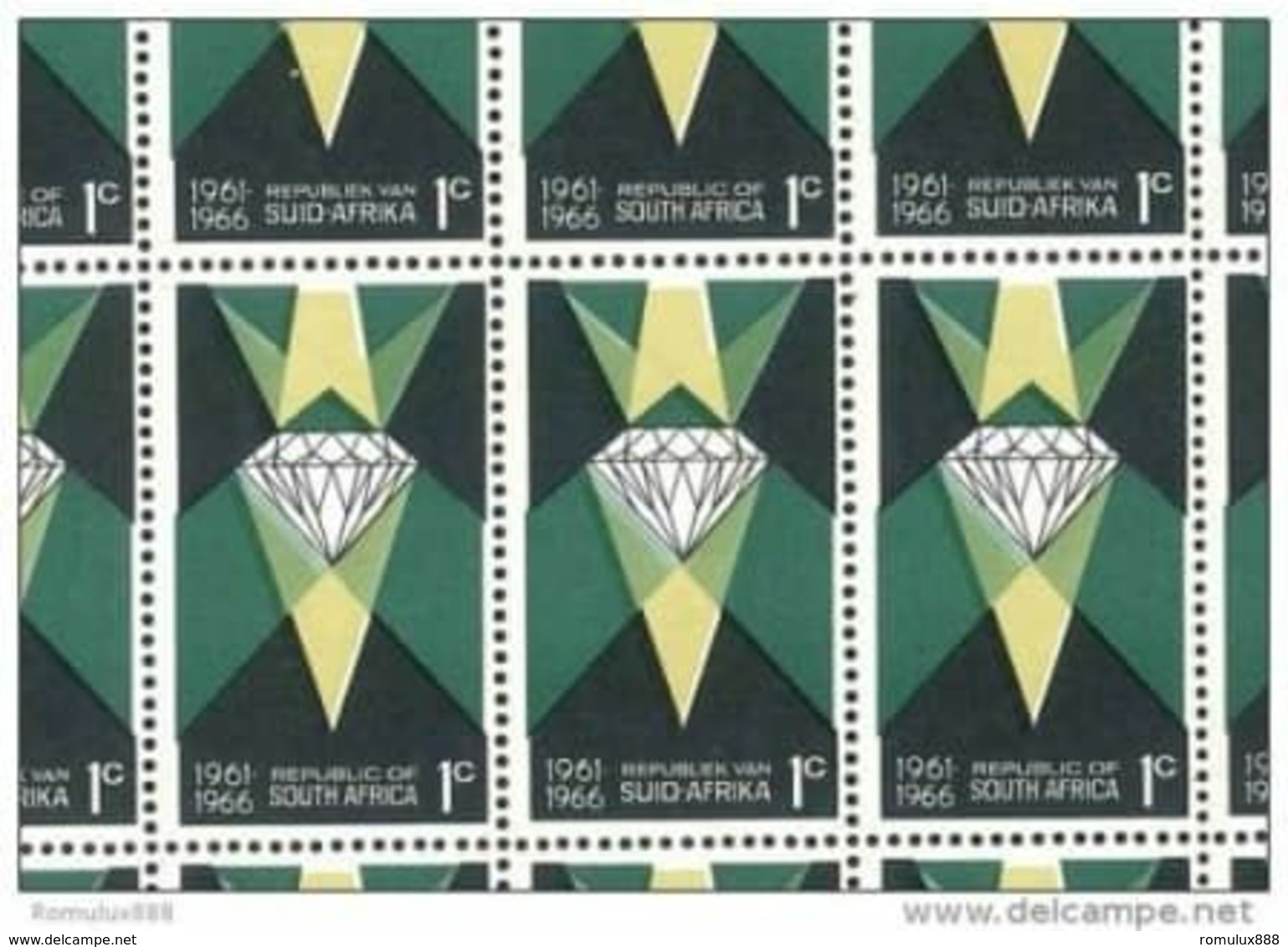 1966 ANNIVERSARY OF REPUBLIC 1c COMPLETE SHEETS PANE A+B OF 100 STAMPS SEE BELOW DETAILS - Blocs-feuillets
