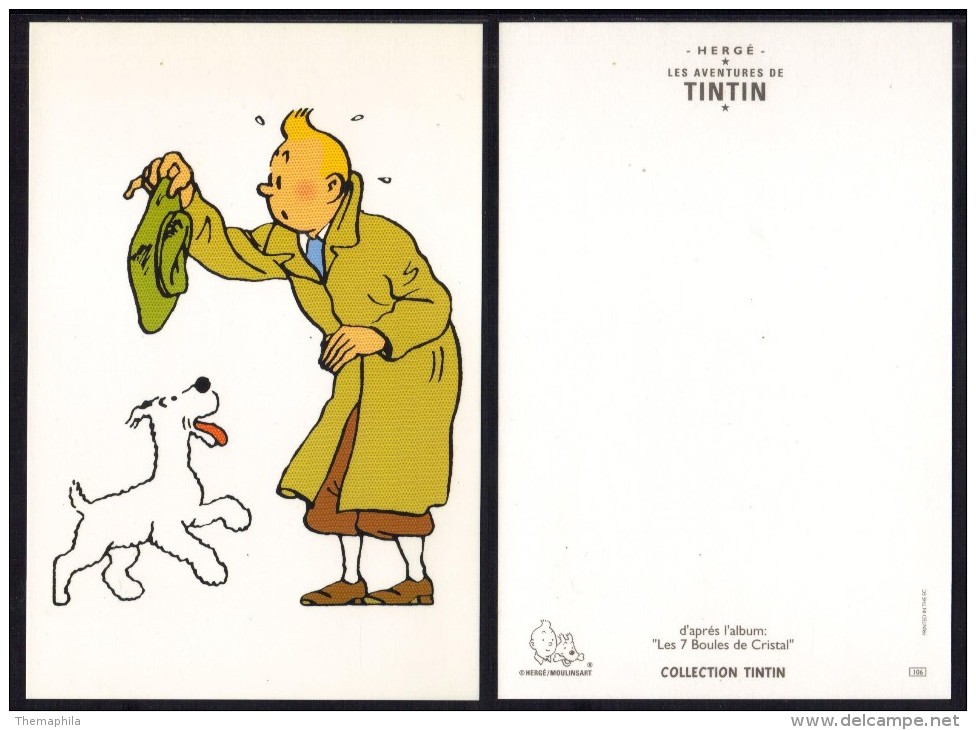 TINTIN - LES 7 BOULES DE CRISTAL  / CARTE ILLUSTREE # 106 (ref 3823c) - Bandes Dessinées