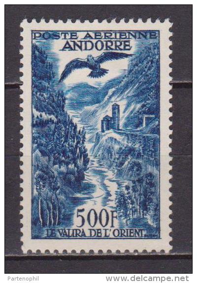 ANDORRA FRANCESE 1950 POSTA AEREA LA VALIRA DE L'ORIENT MH A4 - Collections