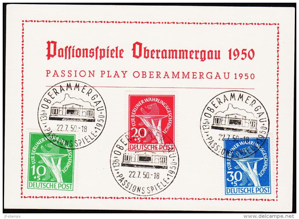 1949. Währungsgeschädigten Complete Set.  OBERAMMERGAU PASSIONS SPIELE 1950 22.7.50.   (Michel: 68 - 70) - JF181530 - Autres & Non Classés