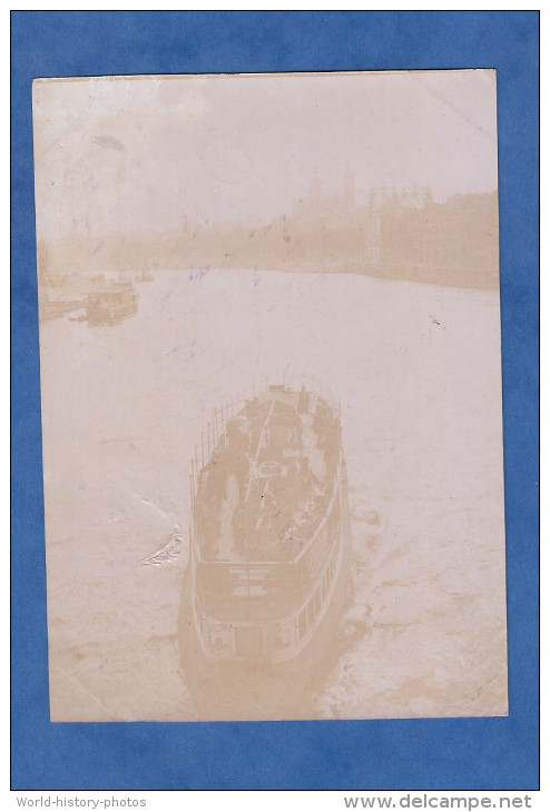 Photo Ancienne Début 1900 - PARIS - Un Bateau Sur La Seine - Bateaux