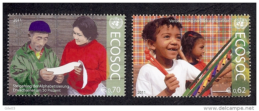 UNITED NATIONS VIENNE 2011 YVERT  738-739**  MICHEL  730-731** - Unused Stamps