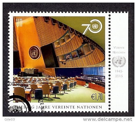 UNITED NATIONS VIENNE 2015 (o)  TIMBRE ISSU DE FEUILLET - Usados