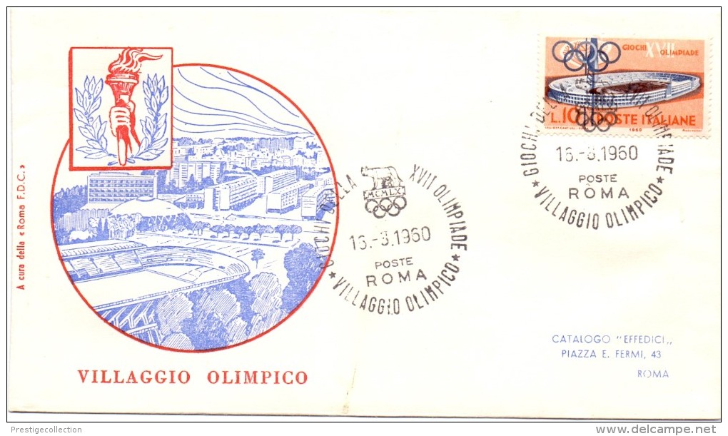 GIOCHI DELLA XVII OLIMPIADE 1960 ROMA VILLAGGIO OLIMPICO - Altri & Non Classificati