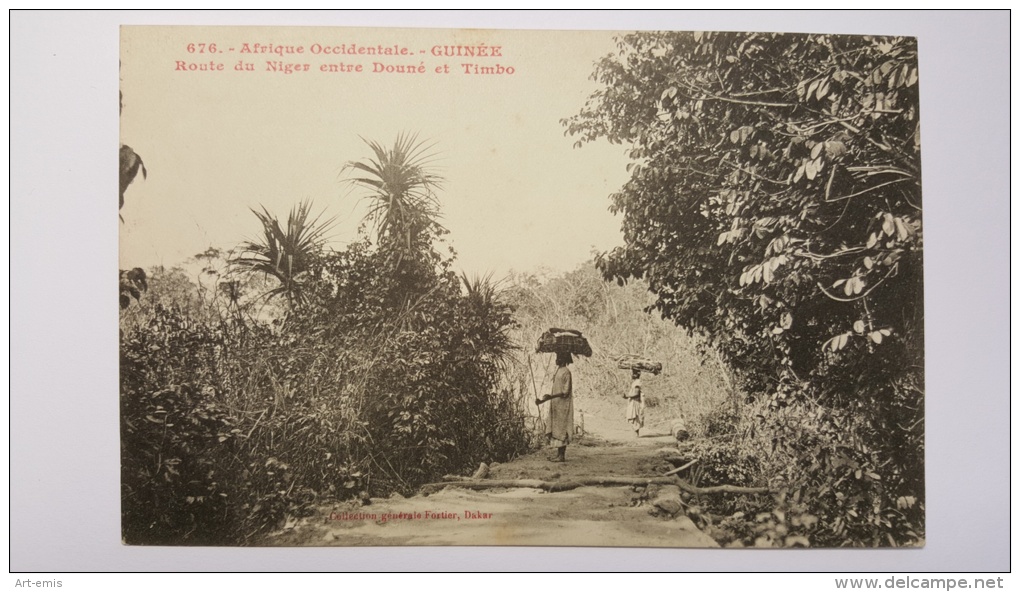 GUINEE Route Du NIGER Entre DOUNE Et TIMBO 676 Afrique Occidentale CPA Animee Postcard - Guinée