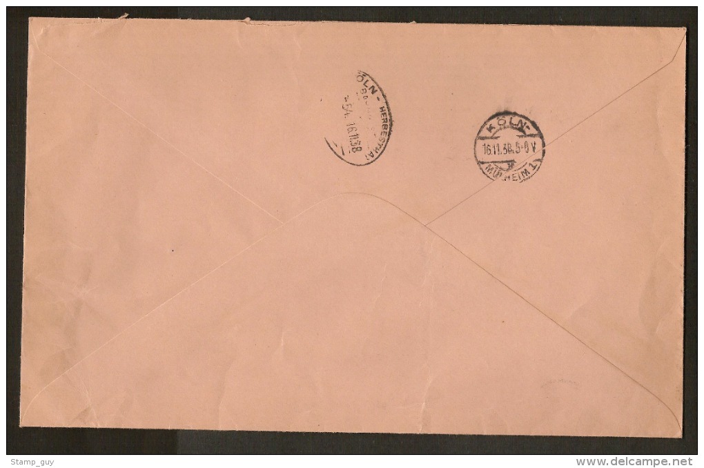 Nrs. 478 , 481 , 482 En 483  AANGETEKEND Verstuurd  Van BRUXELLES Dd. 15/11/1938 Naar KOLN ( DUITSLAND ) ! ZIE LOT 220 - Lettres & Documents