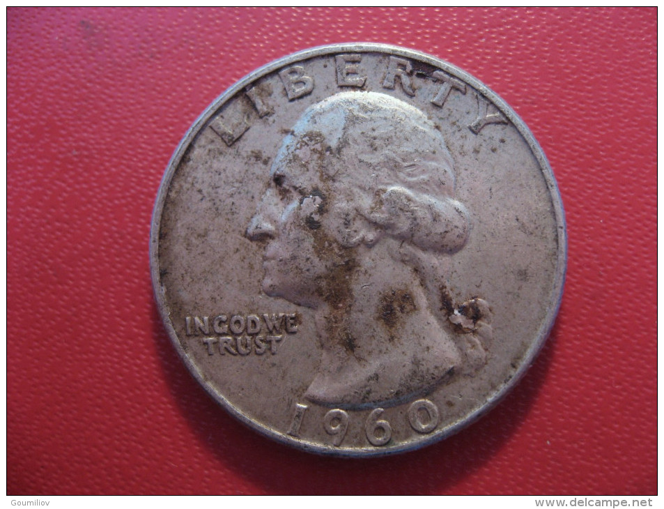 Etats-Unis - USA - Quarter Dollar 1960 D Washington - Double Die On D 5091 - 1932-1998: Washington