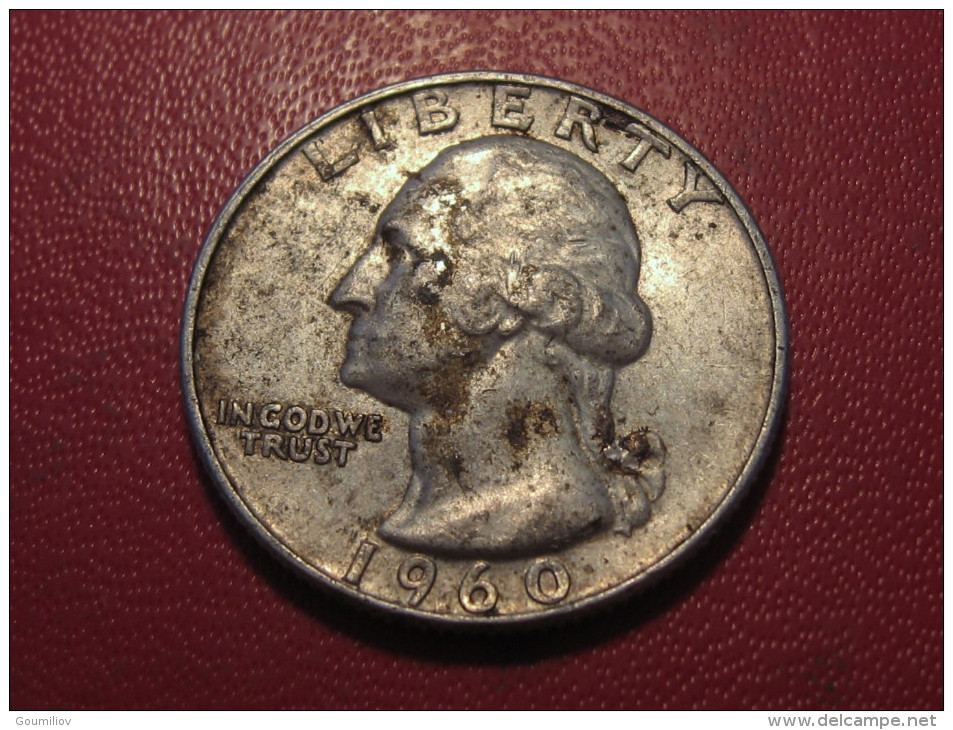 Etats-Unis - USA - Quarter Dollar 1960 D Washington - Double Die On D 5091 - 1932-1998: Washington