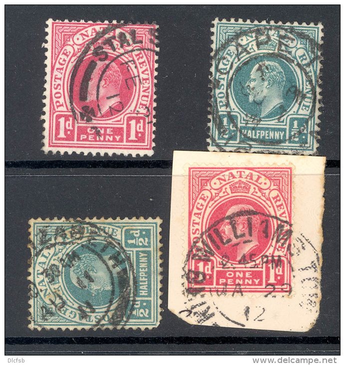 NATAL Used In CAPE (interprovincial Postmarks), 4 Stamps - Natal (1857-1909)