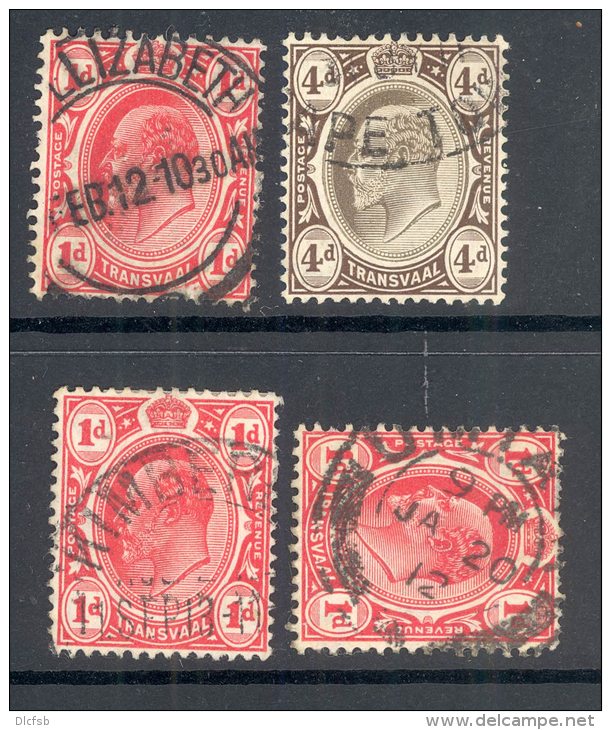 TRANSVAAL Used In CAPE (interprovincial Postmarks), 4 Stamps - Transvaal (1870-1909)