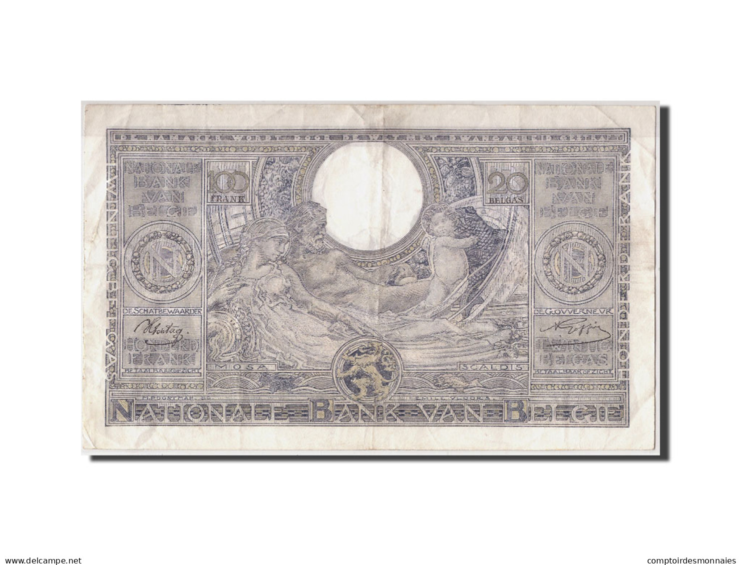 Billet, Belgique, 100 Francs-20 Belgas, 1942, 1942-07-31, TTB - 100 Francs