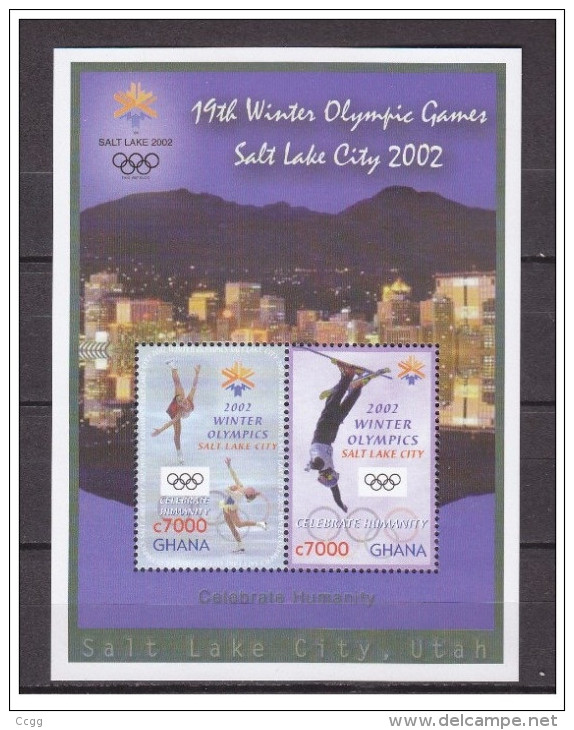 Olympische Spelen  2002 , Ghana - Blok  Postfris - Hiver 2002: Salt Lake City