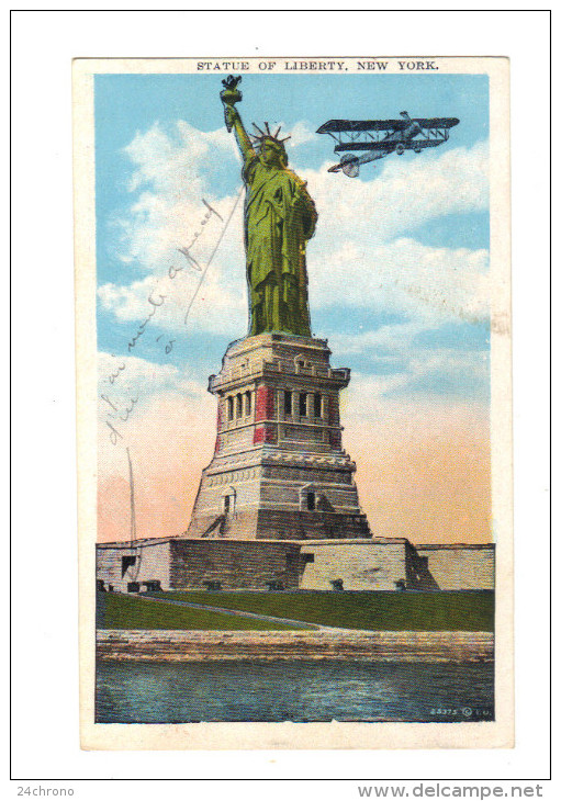 Etats Unis: New York, Statue Of Liberty, Avion, Aeroplane (15-3909) - Statue Of Liberty