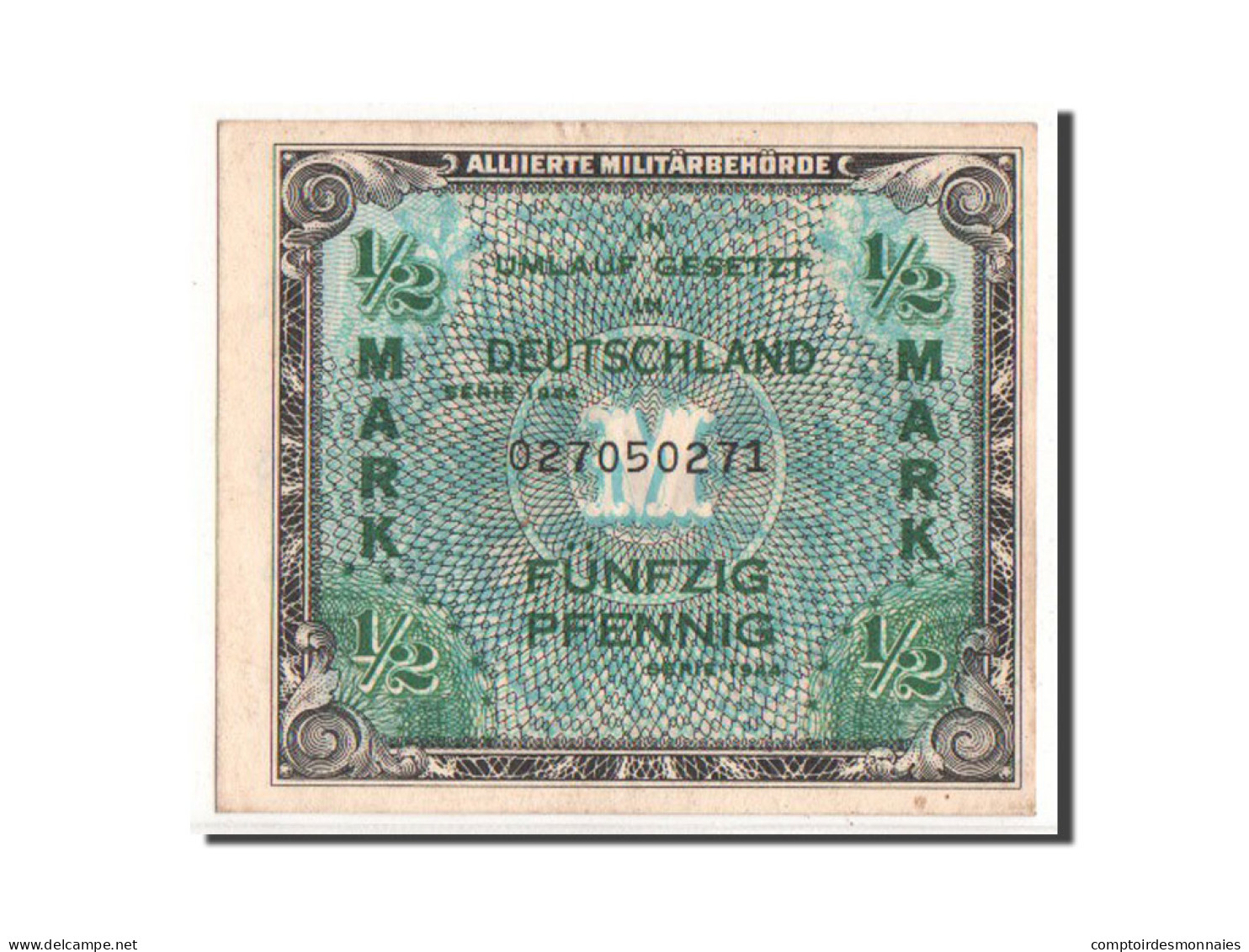 Billet, Allemagne, 1/2 Mark, 1944, TTB - 1/2 Mark