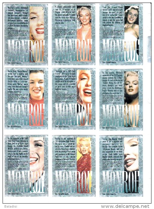 LOT DE 95 CARTES TRADING CARDS 1ère SERIE MARILYN MONROE DE 1993 EN PARFAIT ETAT (22 PHOTOS) - Autres & Non Classés