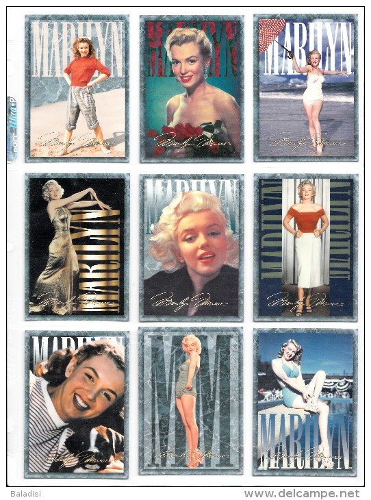LOT DE 95 CARTES TRADING CARDS 1ère SERIE MARILYN MONROE DE 1993 EN PARFAIT ETAT (22 PHOTOS)