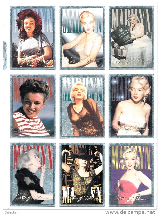 LOT DE 95 CARTES TRADING CARDS 1ère SERIE MARILYN MONROE DE 1993 EN PARFAIT ETAT (22 PHOTOS)