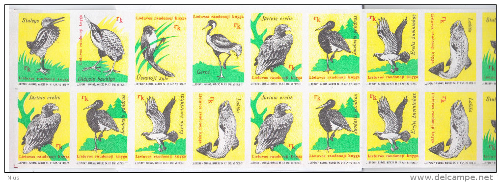 Matchboxes Label X24 Set +, USSR Lithuania Fauna Fish Bird Birds, Red Book - Zonder Classificatie