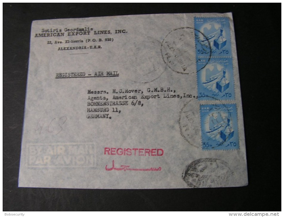 == Egypt Cv.Alex. To Germany 1952 Cairo Airport Cancel .. - Airmail