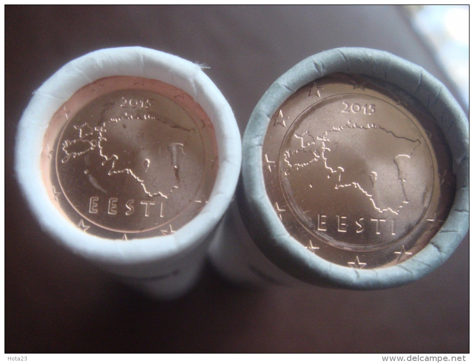 Estland Estonia Estonie Estonian Euro 2015  - 1 ; 2 ;  Cent UNC - MINT Roll  LOT  Of 100 Pieces - Rollen