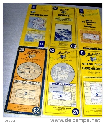 LOT De 39 CARTES ROUTIÈRES MICHELIN (de 1951 à 1996) - Cartes Routières