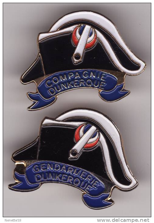 LOT De 2 Pin´s GENDARMERIE Et COMPAGNIE  De DUNKERQUE ( Dép 59 ) - Police