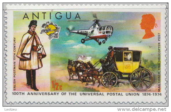 Antigua 1974. ~ YT 325** - Centenaire De L'U.P.U. - 1960-1981 Autonomía Interna