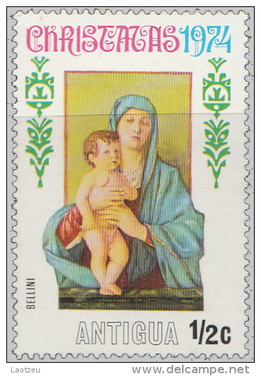 Antigua 1974. ~ YT 348** - Noël. "Vierge Et Enfant" (G. Bellini) - 1960-1981 Ministerial Government