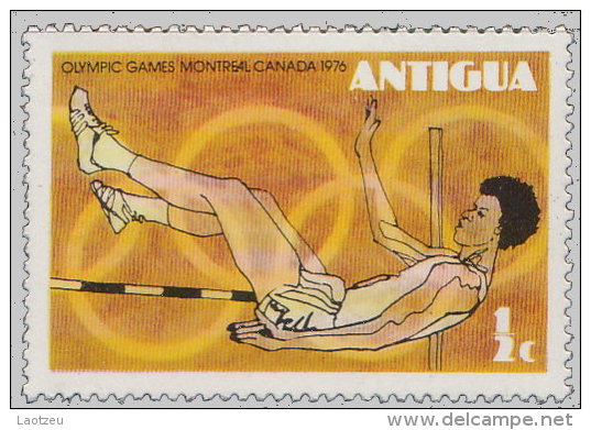 Antigua 1976. ~ YT 422** - J.O. Montréal. Saut En Hauteur - 1960-1981 Autonomie Interne