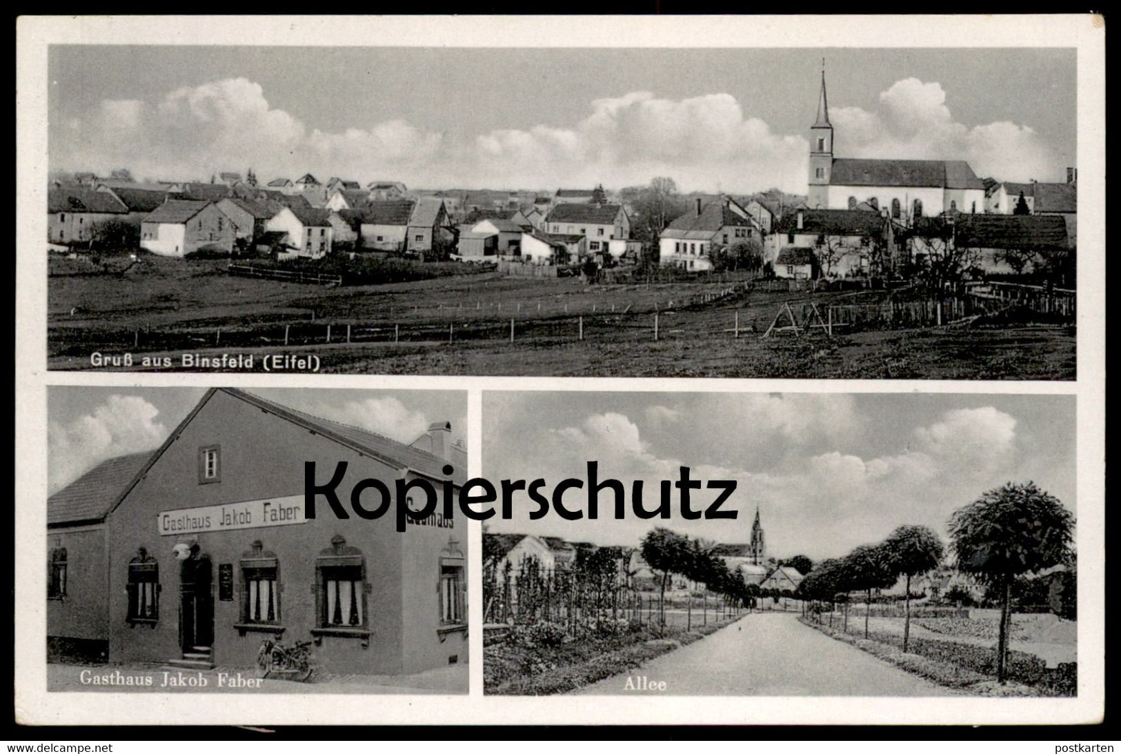 ALTE POSTKARTE GRUSS AUS BINSFELD EIFEL BEI WITTLICH GASTHAUS JAKOB FABER MOTORRAD Moto Motorbike Ansichtskarte Cpa - Wittlich