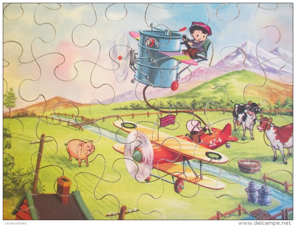 Jeux /Boite De  2 Puzzles/Marque "Jeux Artistiques"/Avions Et Hélicoptére /1953   JE127 - Puzzle Games