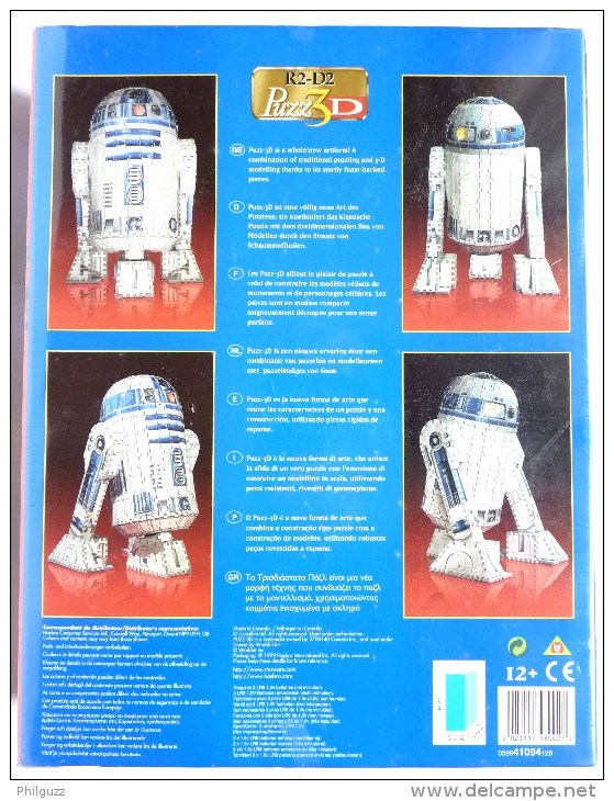 BOITE FIGURINE STAR WARS LA GUERRE DES ETOILES - PUZZLE EN 3D R2 D2 - Episode I